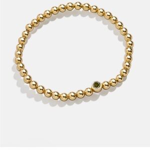 Baublebar Gold Beaded Bracelet with Peridot Gem